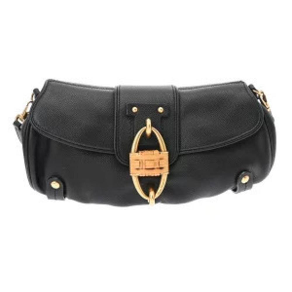 Salvatore Ferragamo Hobo Bag Black Leather Shoulder